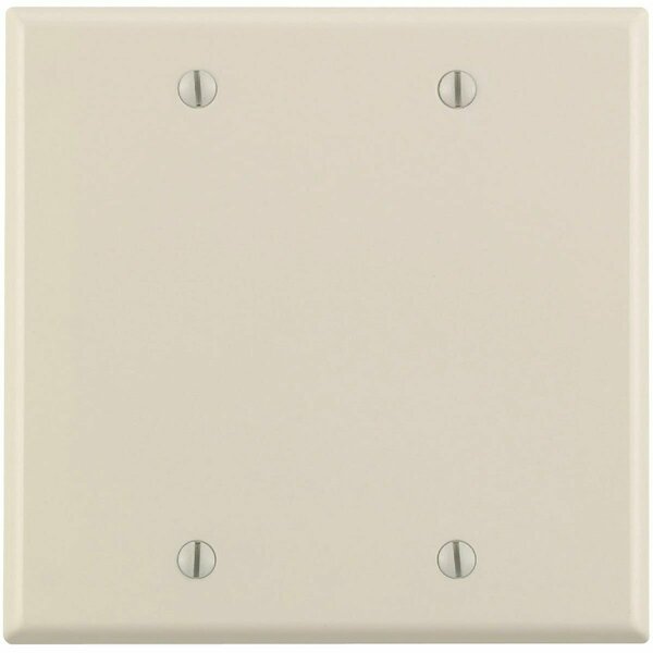 Leviton 2-Gang Standard Thermoset Blank Wall Plate, Light Almond 000-78025
